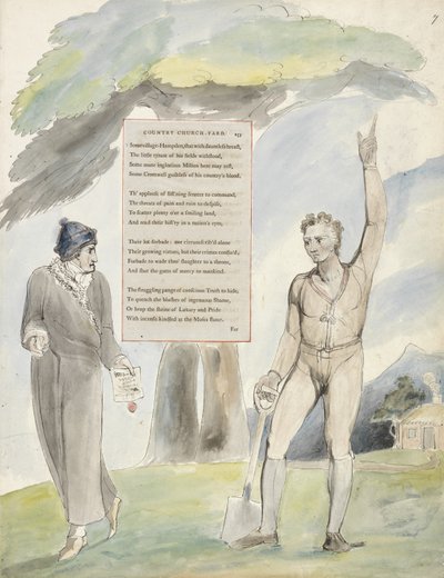 Elegy written in a Country Church-Yard, design 111 from The Poems of Thomas Gray by William Blake